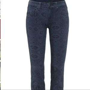 CABI Navy and Black Lace Print Jeans 3196 Size 12